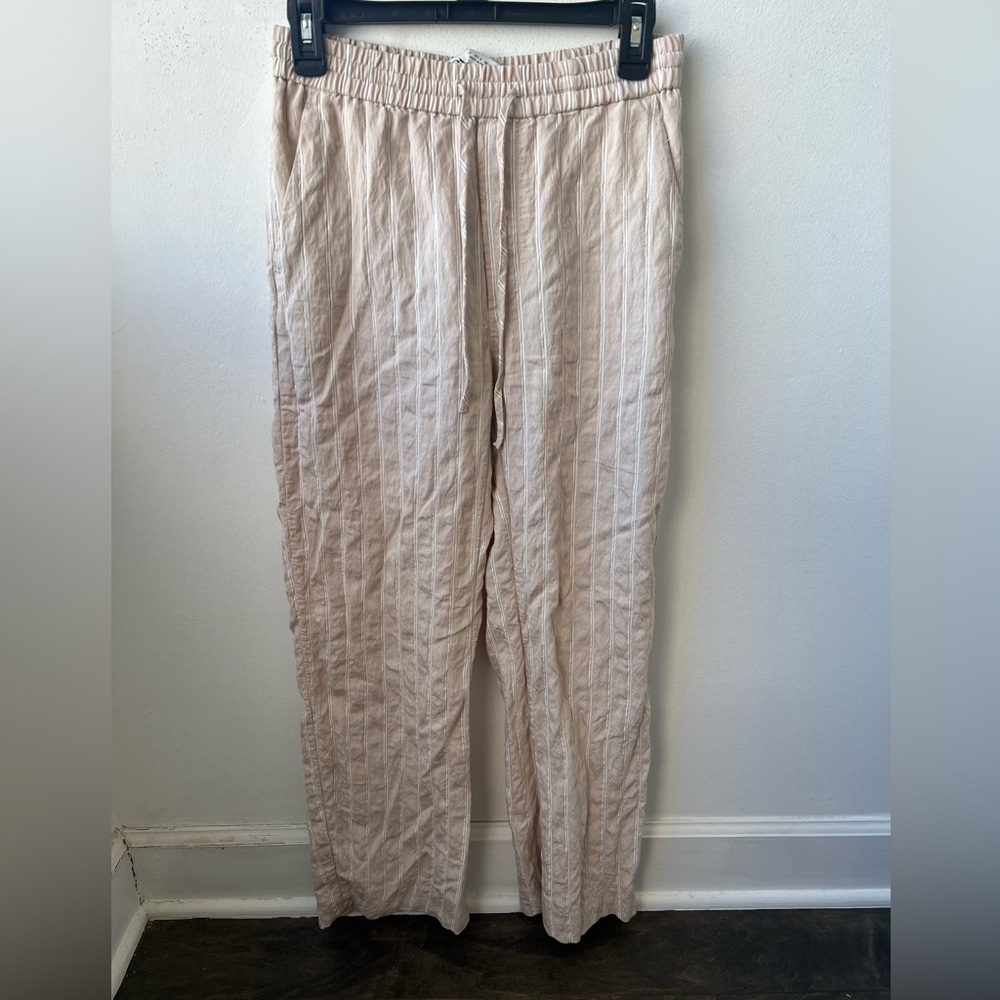 Zara Rose & White striped Pants